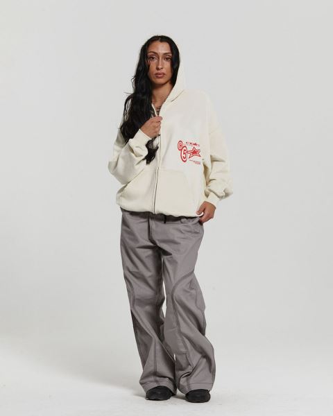 Cold Culture Supernova Zip Hoodie White | 27569-KGMN
