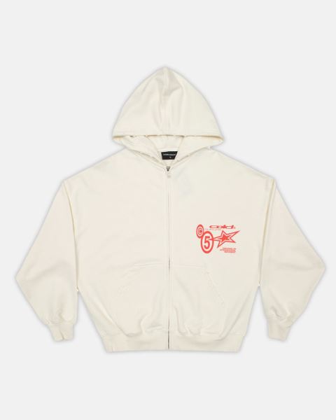 Cold Culture Supernova Zip Hoodie White | 27569-KGMN