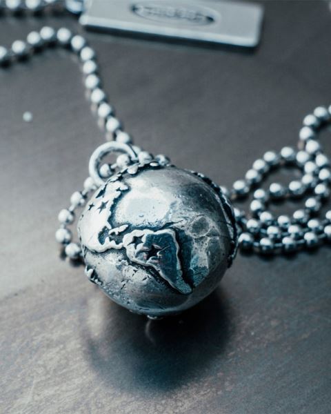 Cold Culture Terraqueous Globe Collar Jewelry Silver Brown | 15829-KMJH