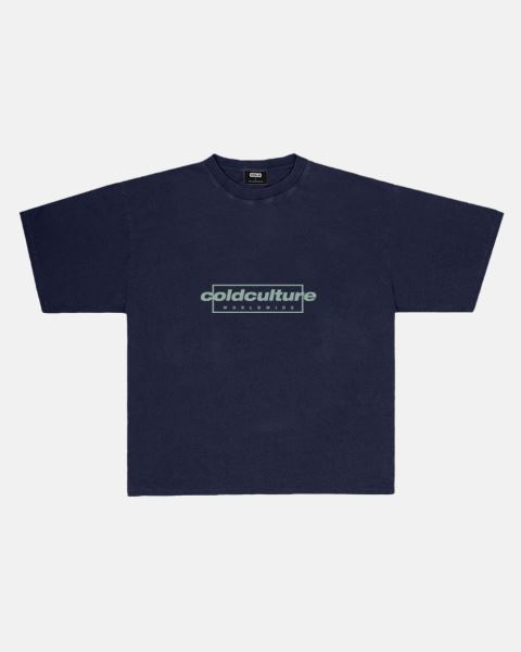 Cold Culture Tribe T Shirt Deep Blue | 28136-JWZF