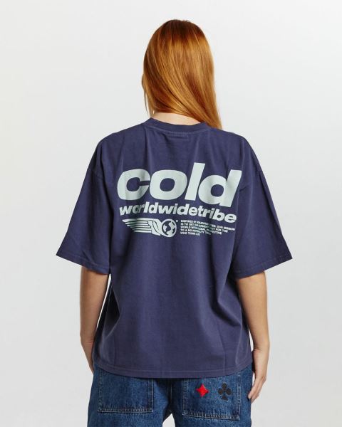 Cold Culture Tribe T Shirt Deep Blue | 28136-JWZF