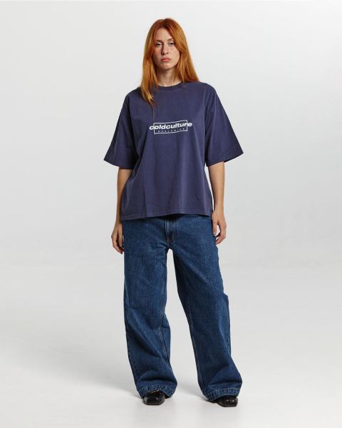 Cold Culture Tribe T Shirt Deep Blue | 28136-JWZF