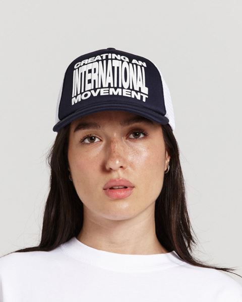 Cold Culture Type Modification Trucker Caps Blue | 27069-LZWD
