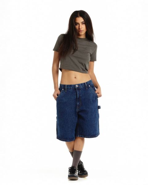 Cold Culture V1 Carpenter Shorts Dark Blue | 13649-BCFZ