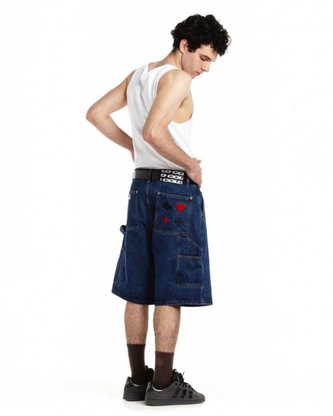 Cold Culture V1 Carpenter Shorts Dark Blue | 13649-BCFZ