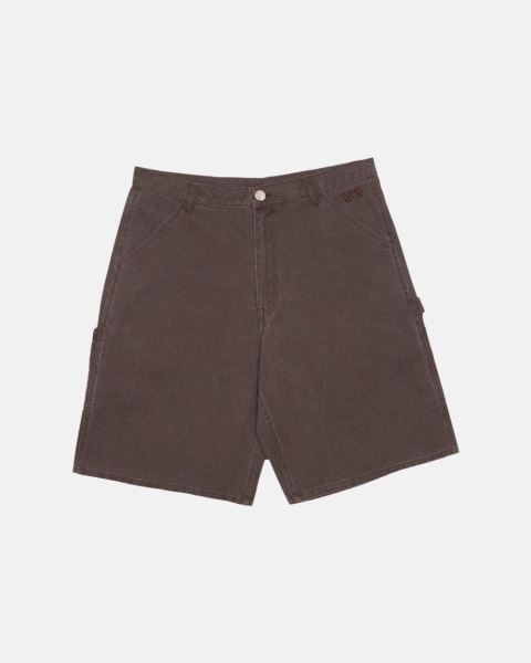Cold Culture V1 Carpenter Shorts Grey Dark Brown | 60248-CYXT