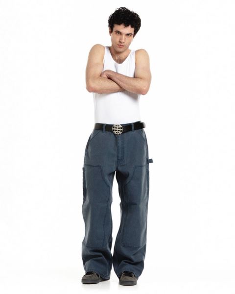 Cold Culture V1 Double Knee Pants Grey Blue | 98450-IGAY
