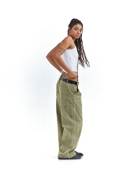 Cold Culture V1 Double Knee Pants Grey / Green | 31057-YPJR
