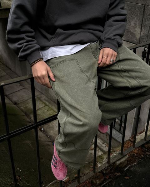Cold Culture V1 Double Knee Pants Grey / Green | 31057-YPJR