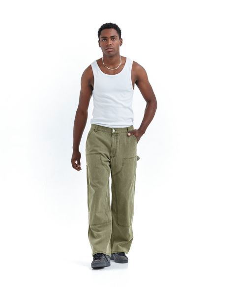 Cold Culture V1 Double Knee Pants Grey / Green | 31057-YPJR