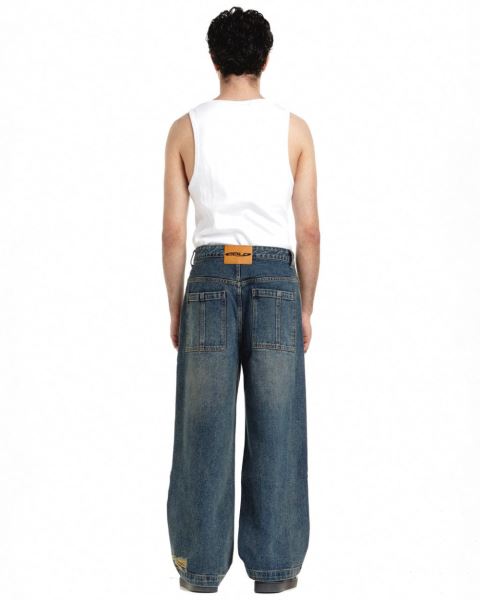 Cold Culture V2 Ripped Pants Dark Blue | 39578-KZDJ