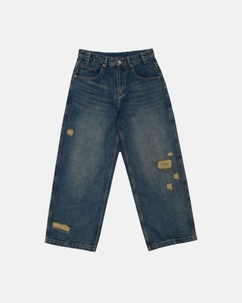 Cold Culture V2 Ripped Pants Dark Blue | 39578-KZDJ