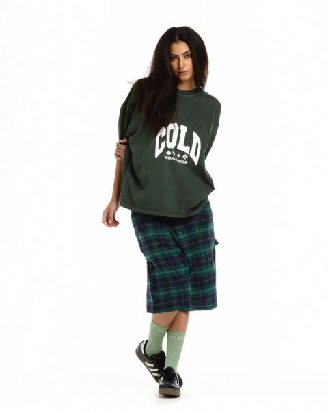 Cold Culture Varsity T Shirt Green | 57498-OKHD