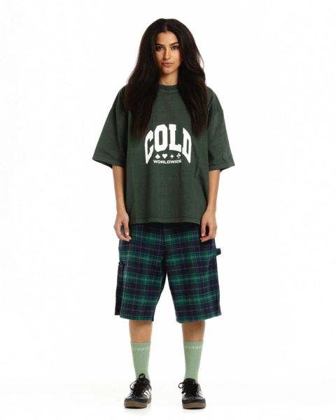 Cold Culture Varsity T Shirt Green | 57498-OKHD