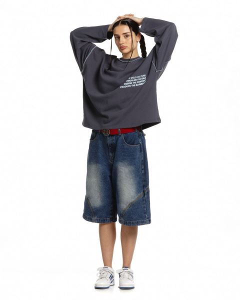 Cold Culture Visualize Crewneck Sweatshirts Black | 03178-PFAB