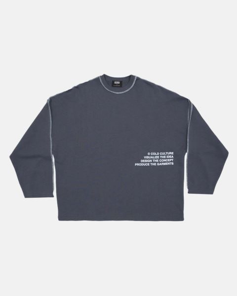 Cold Culture Visualize Crewneck Sweatshirts Black | 03178-PFAB