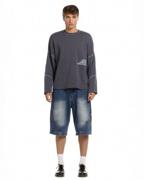 Cold Culture Visualize Crewneck Sweatshirts Black | 03178-PFAB