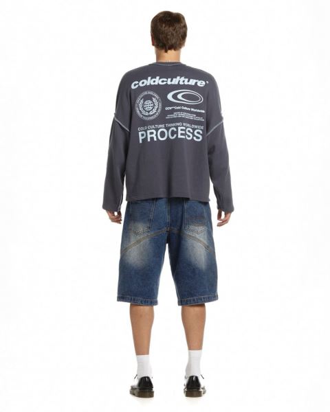 Cold Culture Visualize Crewneck Sweatshirts Black | 03178-PFAB