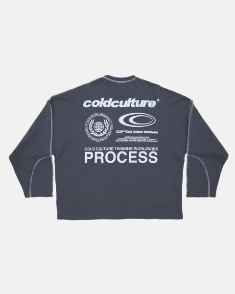 Cold Culture Visualize Crewneck Sweatshirts Black | 03178-PFAB