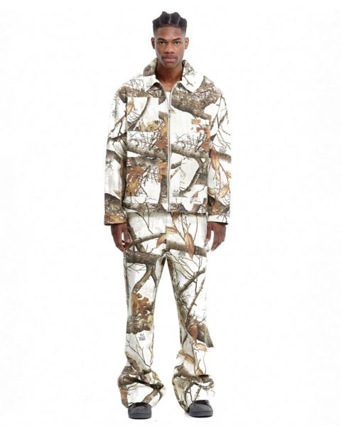 Cold Culture Work Zip Jacket Brown White | 30458-QPUD