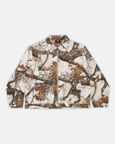 Cold Culture Work Zip Jacket Brown White | 30458-QPUD