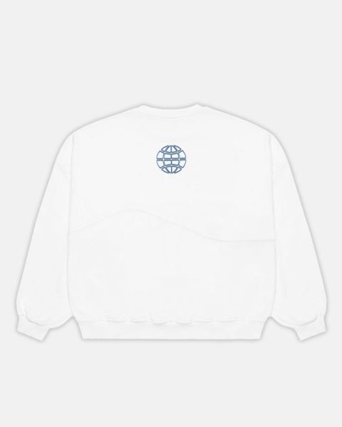 Cold Culture Worker Patchwork Crewneck Sweatshirts White | 60487-RMYL