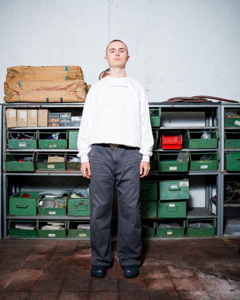 Cold Culture Worker Patchwork Crewneck Sweatshirts White | 60487-RMYL