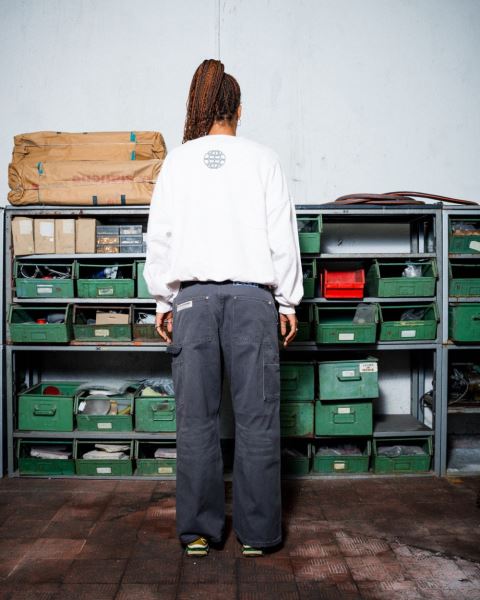 Cold Culture Worker Patchwork Crewneck Sweatshirts White | 60487-RMYL