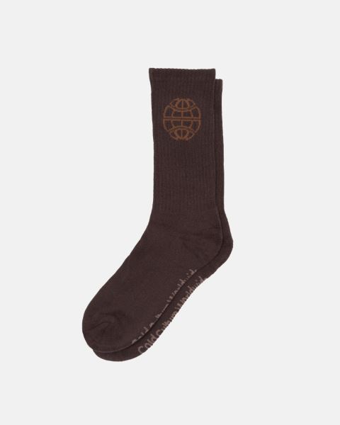 Cold Culture World Embroidered Socks Brown | 58231-PIQZ
