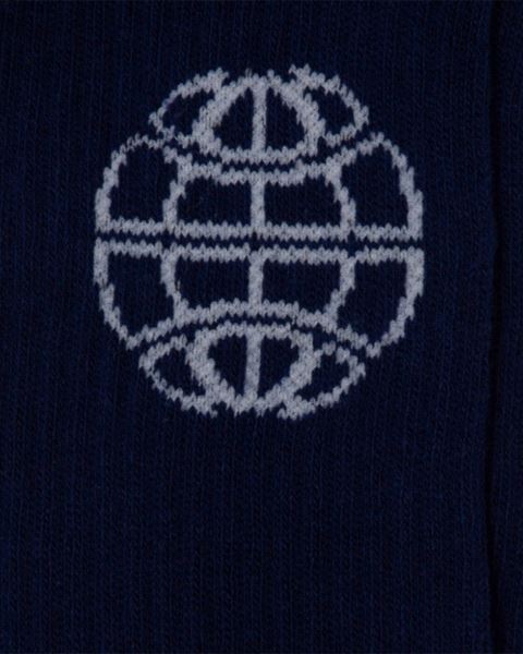 Cold Culture World Embroidered Socks Dark Blue | 64830-JQAF