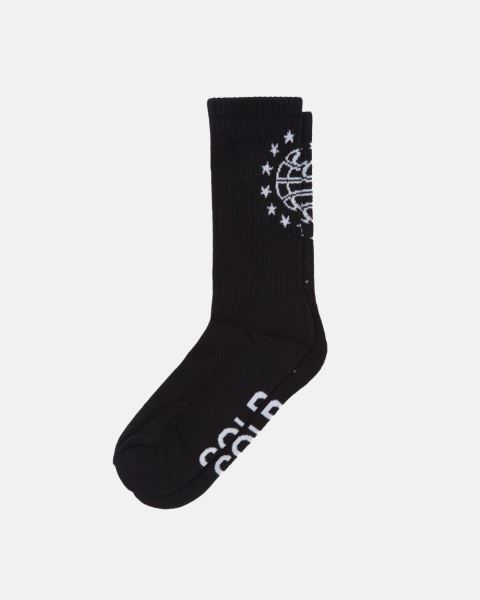 Cold Culture World Stars Socks Black | 45639-KXRJ