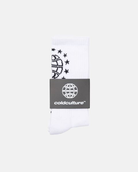Cold Culture World Stars Socks White | 32157-LDTK