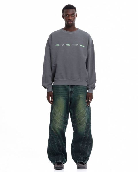 Cold Culture Worldwide Circle Crewneck Sweatshirts Dark Grey | 59871-VZMS