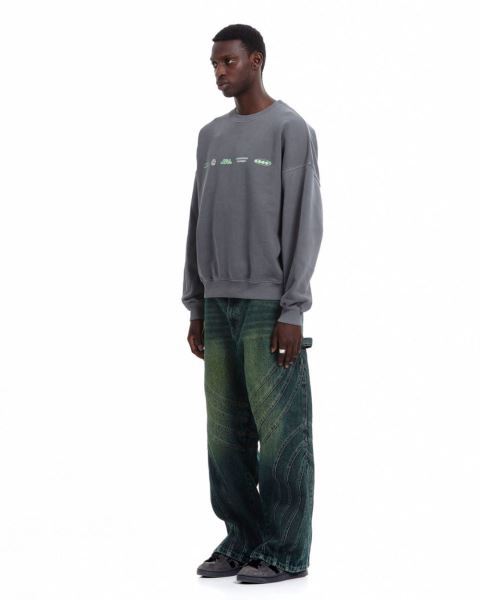 Cold Culture Worldwide Circle Crewneck Sweatshirts Dark Grey | 59871-VZMS
