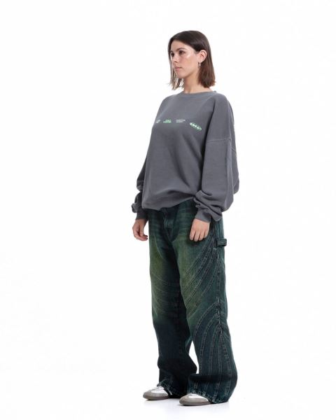 Cold Culture Worldwide Circle Crewneck Sweatshirts Dark Grey | 59871-VZMS