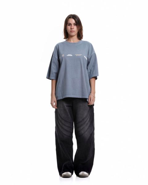 Cold Culture Worldwide Circle T Shirt Grey | 87395-OFRE