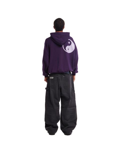 Cold Culture Yin Yang Hoodie Dark Purple | 67190-YZIS