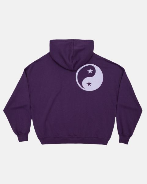 Cold Culture Yin Yang Hoodie Dark Purple | 67190-YZIS