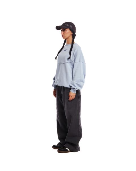 Cold Culture Y-y Patchwork Crewneck Sweatshirts Lavender Blue | 79825-BDJY