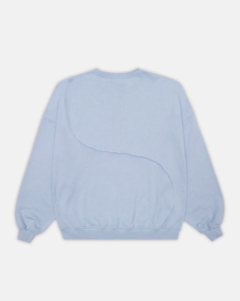 Cold Culture Y-y Patchwork Crewneck Sweatshirts Lavender Blue | 79825-BDJY