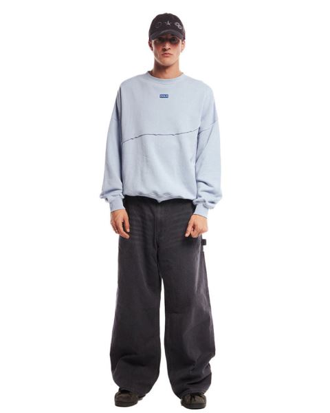 Cold Culture Y-y Patchwork Crewneck Sweatshirts Lavender Blue | 79825-BDJY