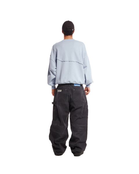 Cold Culture Y-y Patchwork Crewneck Sweatshirts Lavender Blue | 79825-BDJY