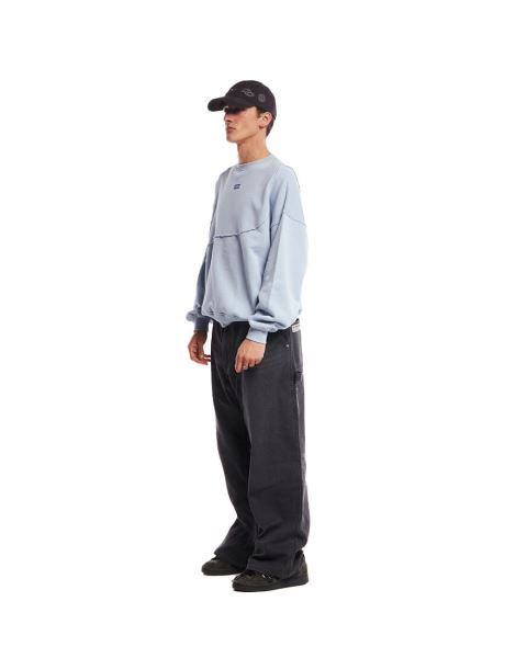 Cold Culture Y-y Patchwork Crewneck Sweatshirts Lavender Blue | 79825-BDJY