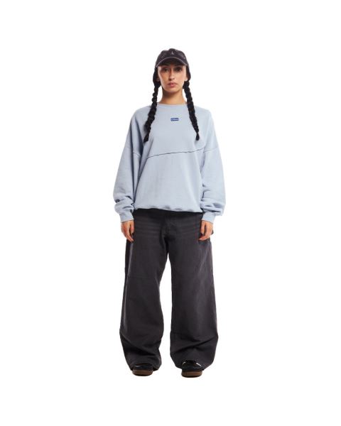 Cold Culture Y-y Patchwork Crewneck Sweatshirts Lavender Blue | 79825-BDJY