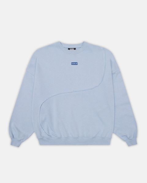 Cold Culture Y-y Patchwork Crewneck Sweatshirts Lavender Blue | 79825-BDJY